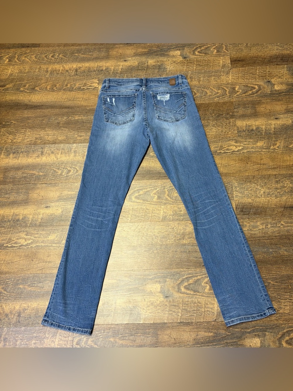 BKE Payton Straight Jeans Womens 29x32 Distressed Stretch Blue Denim - Picture 6 of 8